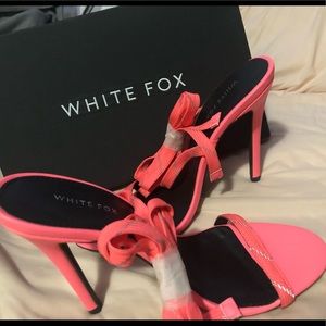 NEON Pink Reflective Wrap Heels